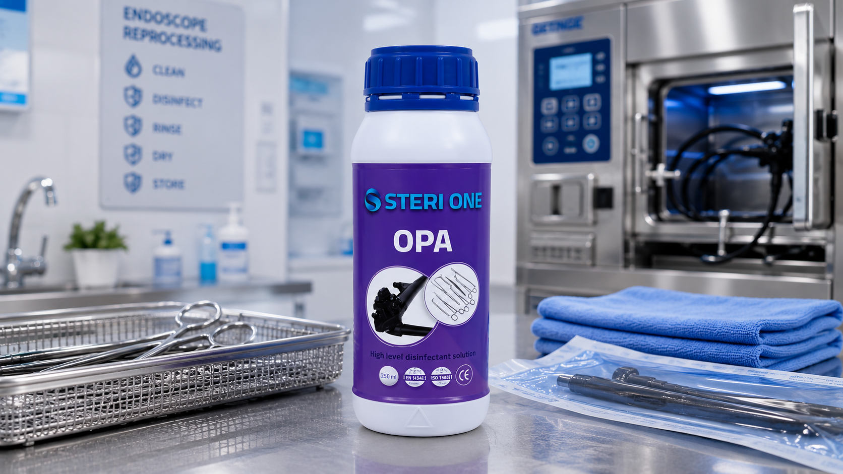 STERI ONE OPA | Professional High-Level Disinfection Solution for Endoscopic & Medical Instrument Reprocessing
